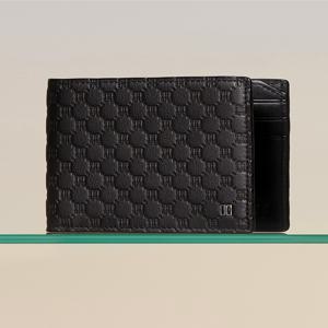 [선물포장] 블랙 유럽 수입가죽 루이스 엠보 DD 패턴 슬림반지갑 DBWA5F374J