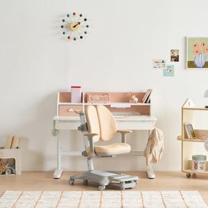 [추가쿠폰]세계가구 프라임 키즈 각도높이조절 콘센트형 컴팩트 책상+의자 세트