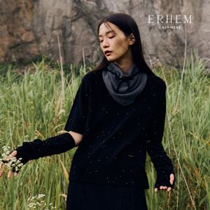 25 FW 캐시미어 블렌드 글리터 하프슬리브 풀오