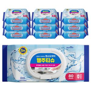 크린웨이브 청소도우미 행주티슈 뽑아쓰는 일회용 주방 행주 물티슈 80매 6팩