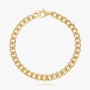 14K 18K 할로우 메디앙 면 체인 금 팔찌