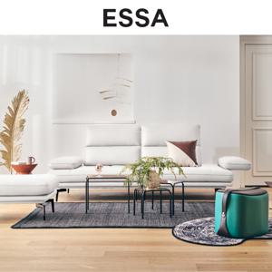 마제티 3인 스윙기능 토그 소가죽 소파+스툴