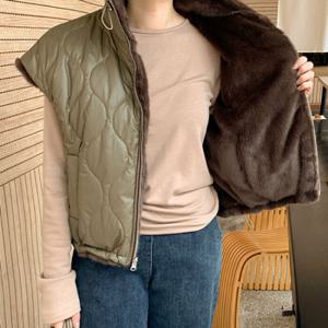 [브리치]  / 양면 밍크퍼 조끼