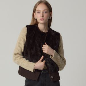 [최초가 298000원](LeOT)] 천연밍크 100 에센셜 니트 베스트