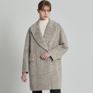 [최초가 199000원](LeOT)] 모노 울 블렌디드 그레이지 믹스 미디코트-사이즈 55~88까지