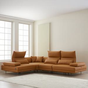 [우관제 갤러리] 오드 4인 코너형 비건레더 가죽 스윙 소파