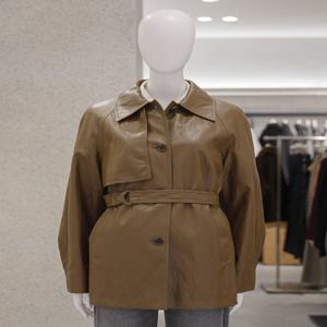 페이크 레더 하프 트렌치코트 TWWBYQ52010