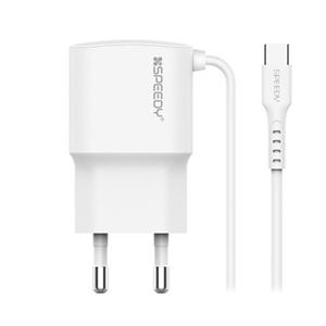 [더블구성] 스피디 C타입 1.2A 일체형충전기 화이트 2개