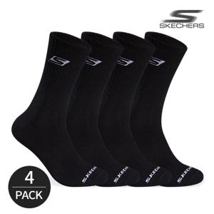 스케쳐스 남성 베이직 로고포인트 크루삭스 4P_BK