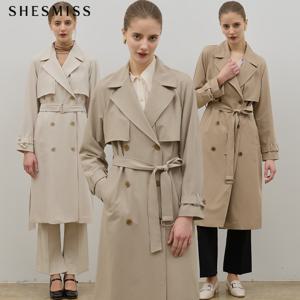 (SHESMISS)] 프리미엄 미니멀 벨티드 플랩 트렌치코트 (택가격: 438000원)
