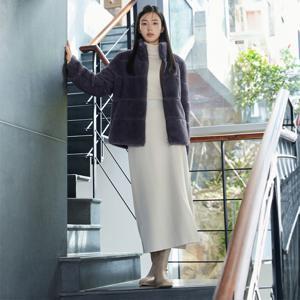 [최초가 69,900원]25FW 기모 크레이프 텐션 슬릿 스커트