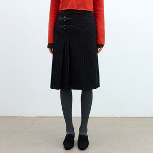 Ophelia belted stripe wool skirts