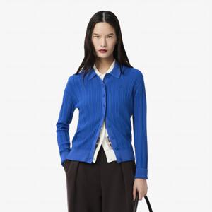 공식 여성 플리츠 립조직 긴팔 폴로 가디건 AF7614-55N C4X