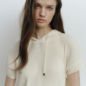 [미리주문10%]X요이츠 26SS 플리츠 후드 스트링 블라우스