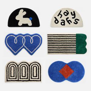 [BWTZ] 푹신한 롱파일 자카드 포인트 발매트 러그 8종 택1