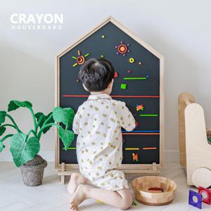 [꼬메모이] 크레용 하우스 보드 / 유아 아기 자석 칠판 화이트 보드 놀이 분필 교구