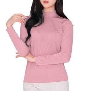 BFL 실키웨이 여성 냉감 스트라이프 긴팔 반목 티셔츠(KP42LT033W)