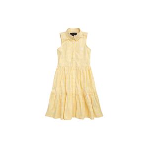 [정상가 129000원][키즈] 코튼 깅엄 체크 슬리브리스 원피스 (엘로우) (BBDZKG2202GES)