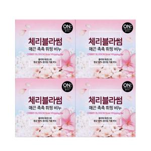 온더바디 체리블라썸 매끈 촉촉 휘핑 비누 4입 세안비누 욕실비누 비누도매 도매