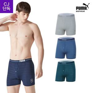 CJ단독 [푸마] 남성 슬럽원단 트렁크 3종세트 (그레이+블루+블루그린)