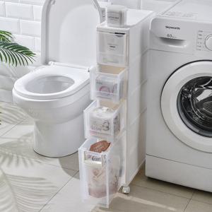 위스테이 서랍형 투명 슬림 틈새장 공간 활용 좁은수납장 욕실 펜트리 주방 수납