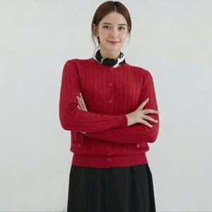 [최초가99,000]케이블 카디건_레드