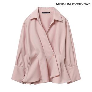 정상가 99000원ㅣ 에브리데이]사선 핀턱 랩 블라우스 (EB1BA029D)