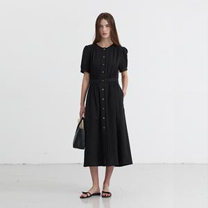 MAXI SHIRRING DRESS_UDDR5B228BK