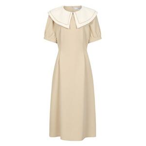 () 배색 카라 반팔 원피스(LC31C5OP523X)