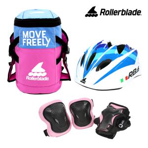 인라인 자전거 가방 헬멧 보호대  어린이 유아 보호장비 블루핑크