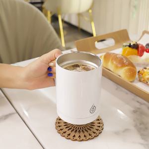 스텐 머그 텀블러 슬라이드 뚜껑 손잡이 보온컵 보냉컵 화이트 350ml