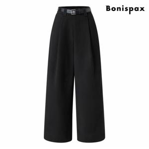 정상가 99000원 ㅣ와이드 핀턱 벨티드 기모 슬랙스 팬츠 (XP3TA018L0)