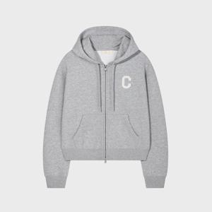 [택가 99,000] 우먼 C로고 후드집업 멜란지 그레이 CO2601HZ71MG