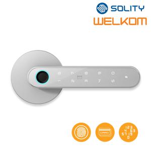 ART L30 실버 디지털도어락 목문용 지문인식 카드키2개 비밀번호 무타공 번호키 방문손잡이 사무실 판넬문 나무문용 솔리티