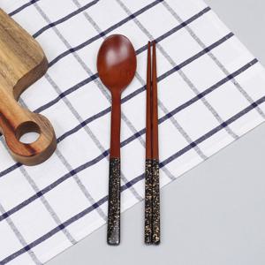 로즈우드 옻칠 투톤 수저 세트 블랙 원목젓가락 숟가락 나무숟가락 원목숟가락