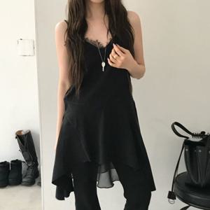 슬립 캐미솔 레이스 뷔스티에 라이네쉬폰원피스