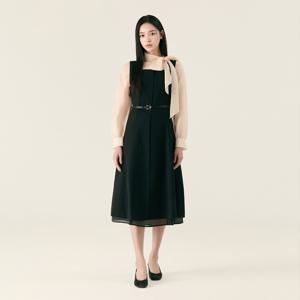 벨티드 뷔스티에 롱 원피스 RMOWG23R11