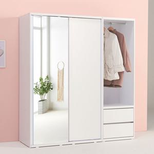 솔트 1800 슬라이딩 거울 옷장+서랍행거장 mcr115