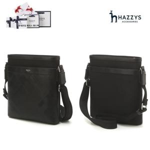 [완판재출시] 블랙 가죽 체크 실버로고 크로스백 HJBA5E172BK