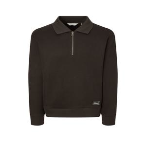 남성 [[25FW]] HZTS5D602K2 브라운 니트라이크 카라형 하프집업 맨투맨