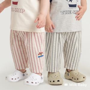 꼬마곰 스트라이프 8부 시원한 지지미 팬츠