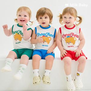 귀염둥이곰돌이유아민소매실내상하복(3color)_N