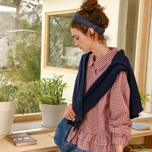 피크닉프릴체크블라우스 (정상가 39900원)