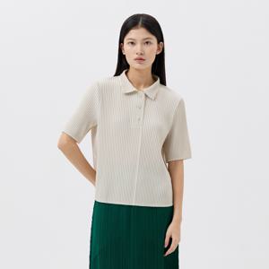 [최초가 158000원] 볼드 셔츠카라 5부 플리츠 티셔츠_EPTSM026012