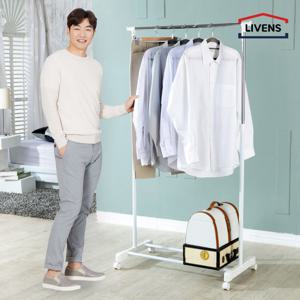 싱글 이동식 1단 행거 화이트