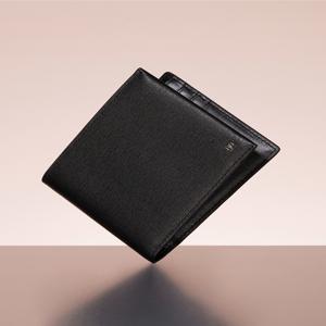 [선물포장/쇼핑백동봉][펠튼] 블랙 가죽 DD로고 모던 클래식 반지갑 DBWA6E833J