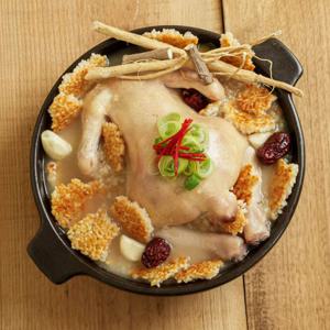 [정마을] 국내산 한우사골 누룽지 삼계탕 1kg x 7팩, 실온보관 보양식