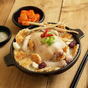 [정마을] 국내산 한우사골 누룽지 삼계탕 1kg x 3팩, 실온보관 보양식