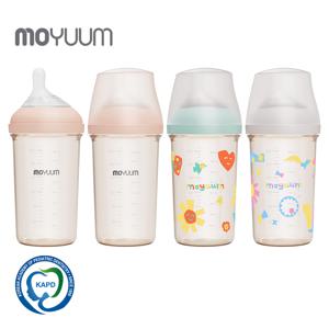 모브아 PPSU 와이드플러스 젖병 250ml 쿼드라팩 - 디자인 선택 (2단계 젖꼭지 포함)