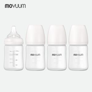 [두둥맘] 실리콘 코팅 유리 젖병 150ml 쿼드라팩 - 1단계 젖꼭지 포함
